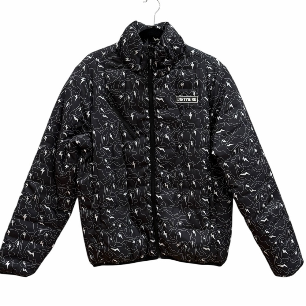 Dirtybird Records Lightning Bolt Puffer Jacket Size Medium - Picture 2 of 10